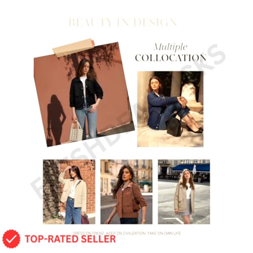 Oversized Jacquard Shacket, Button Down Collar, L… - image 5